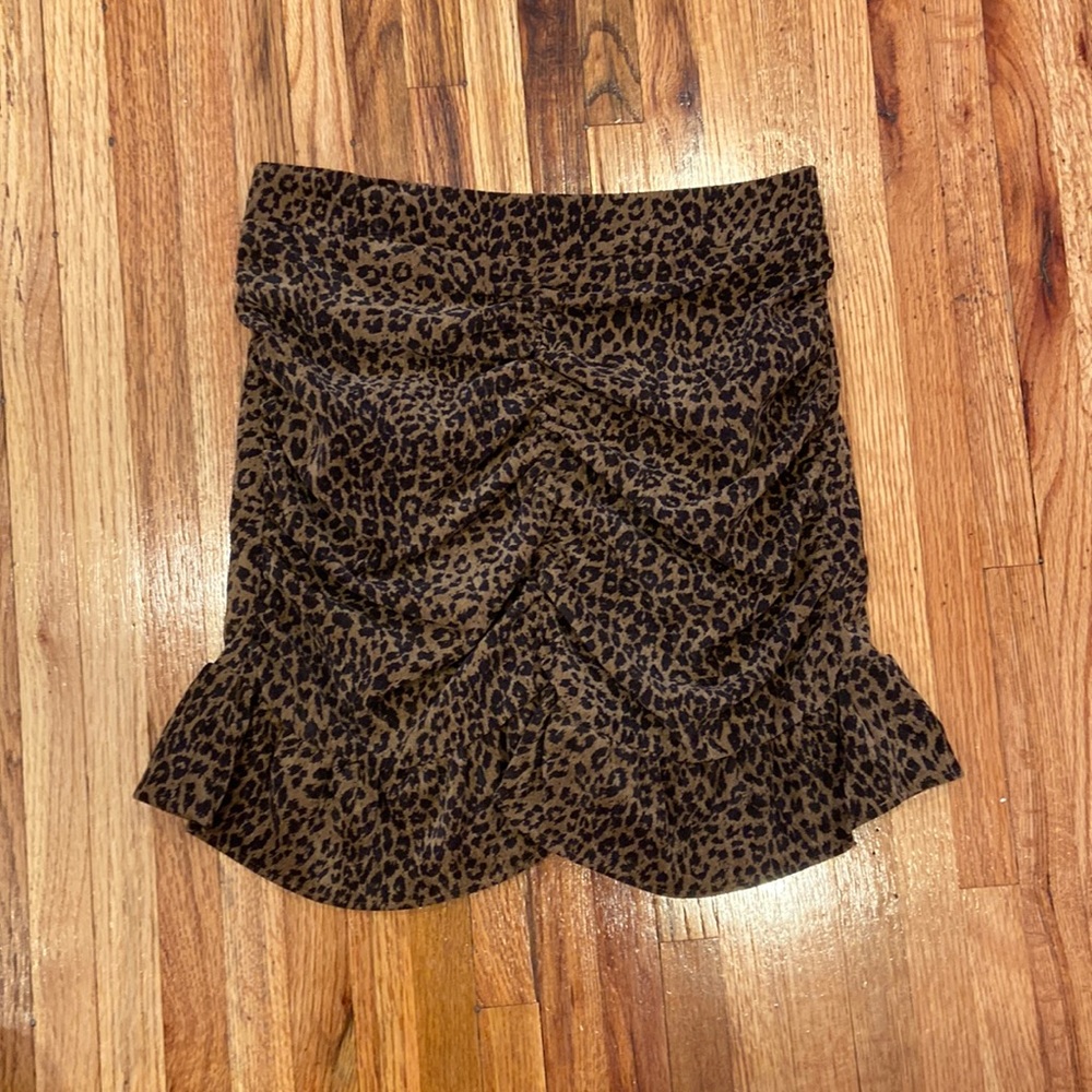 ZARA cheetah print ruched mini skirt